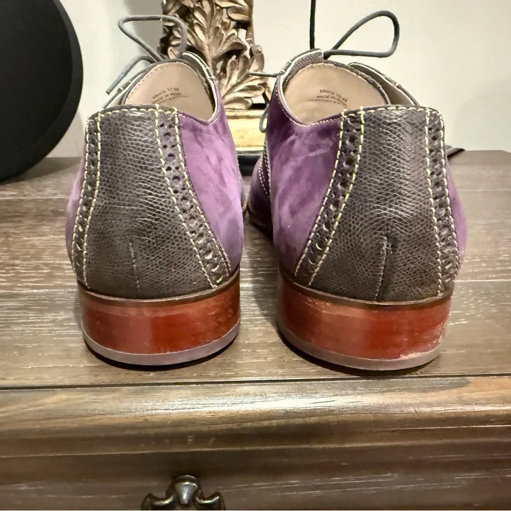 Size 12 Elegant & Unique Purple and Gray Men's Cole Haan Shoes - Picture 4 of 7